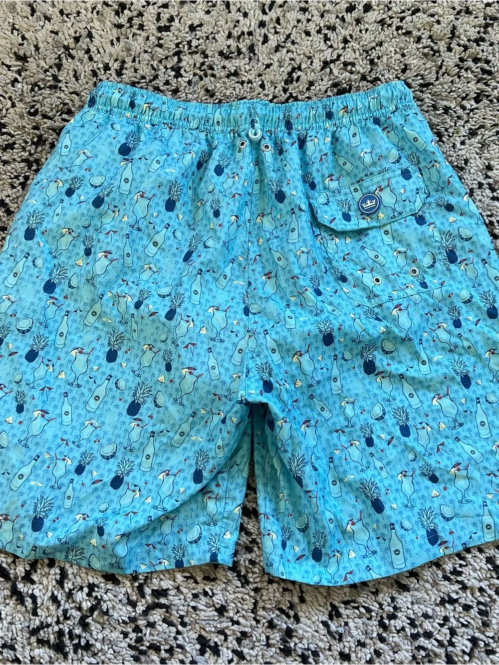 Peter Millar Seaside Collection Swim Trunj Shorts Tropical Cocktails Print Large